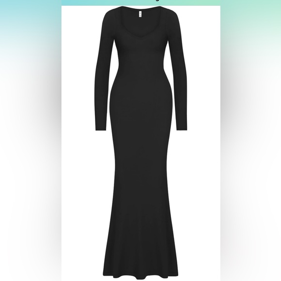 REORIA V Neck Long Sleeve Maxi Dress Bodycon Long Dresses - Picture 6 of 7